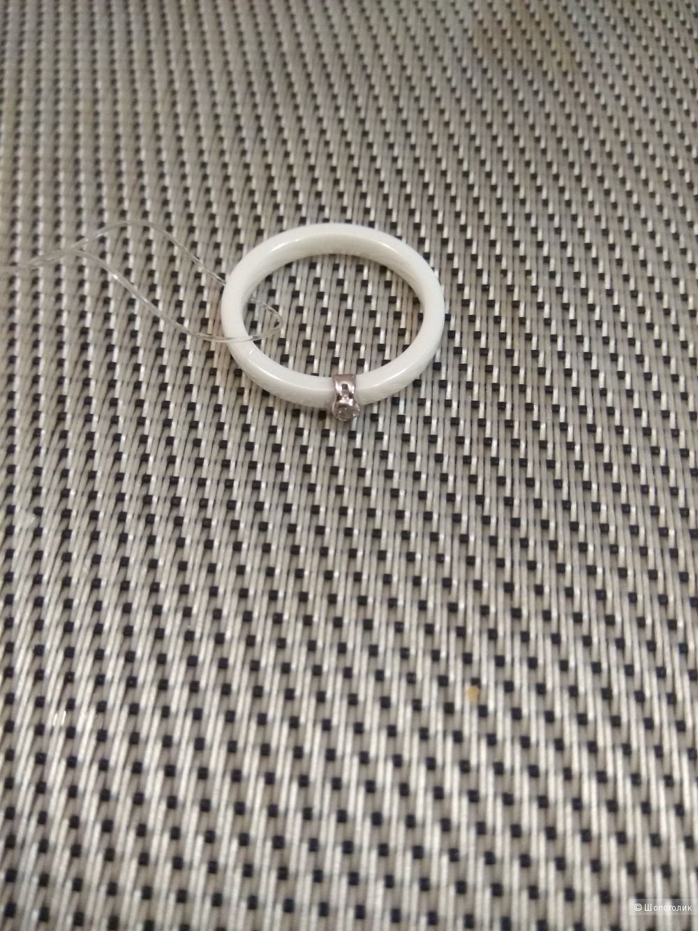 Кольцо из белой керамики с серебряной вставкой  Sokolov размер 18