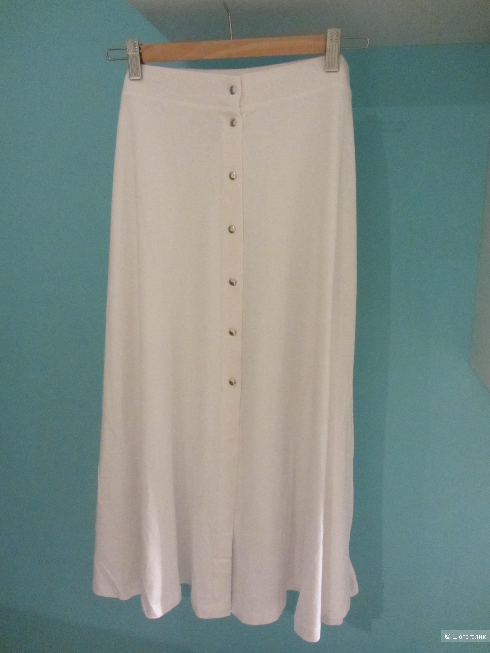 Новая белая юбка с кнопками ASOS (длина - миди), маркировка 10