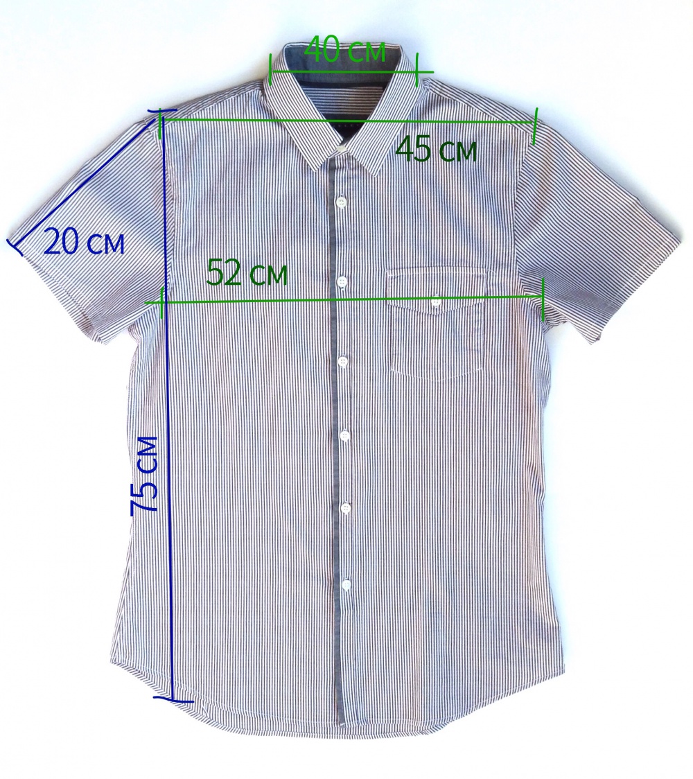 Рубашка мужская с коротким рукавом, SISLEY, на 46 р, б/у 2 раза