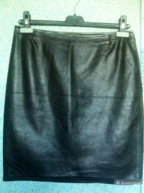 1997HELMUT LANG  leather skirt with a spiral seam( UK10, US8)