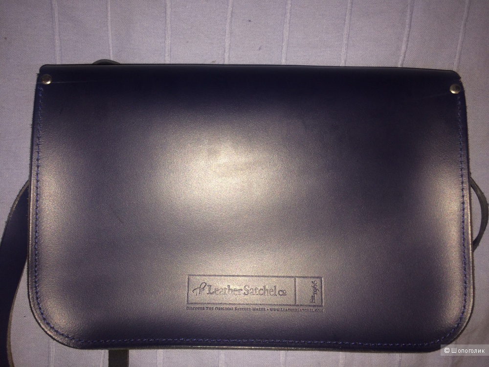 The leather satchel co темно синий 12.5