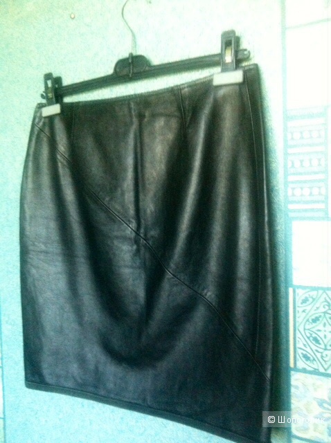 1997HELMUT LANG  leather skirt with a spiral seam( UK10, US8)