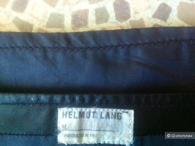 1997HELMUT LANG  leather skirt with a spiral seam( UK10, US8)