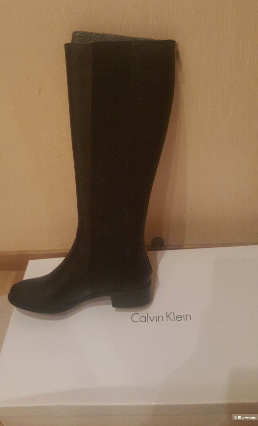 Новые кожанные сапожки Calvin Klein. Размер ru4 0. US 9.5