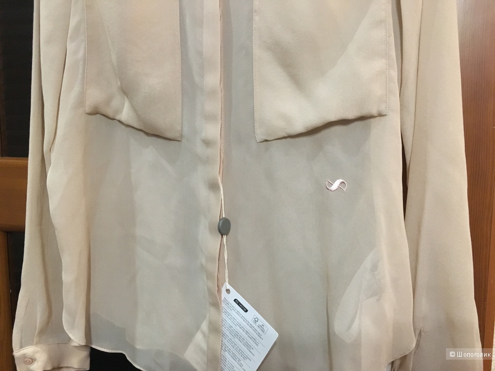 Шелковая блузка DOROTHEE SCHUMACHER, 46 (Российский размер) дизайнер:3 (Designer), Телесный