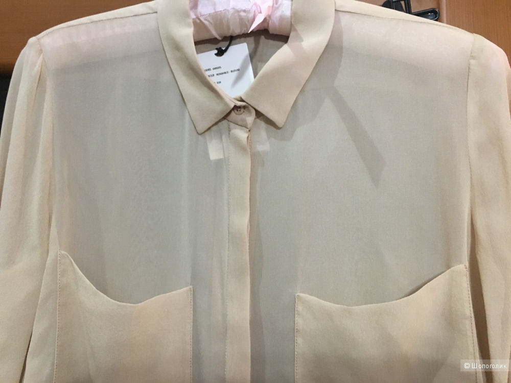 Шелковая блузка DOROTHEE SCHUMACHER, 46 (Российский размер) дизайнер:3 (Designer), Телесный