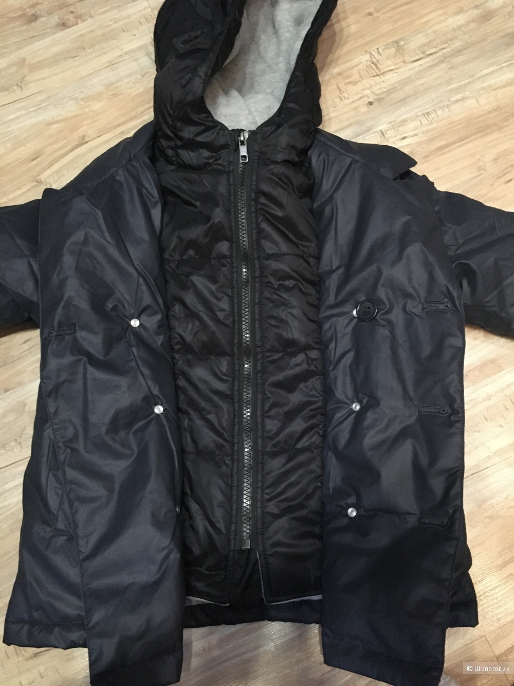 Утепленная куртка на мальчика с эффектом 2в1, на флисе и синтепоне, р. 110/56, на рост до 115