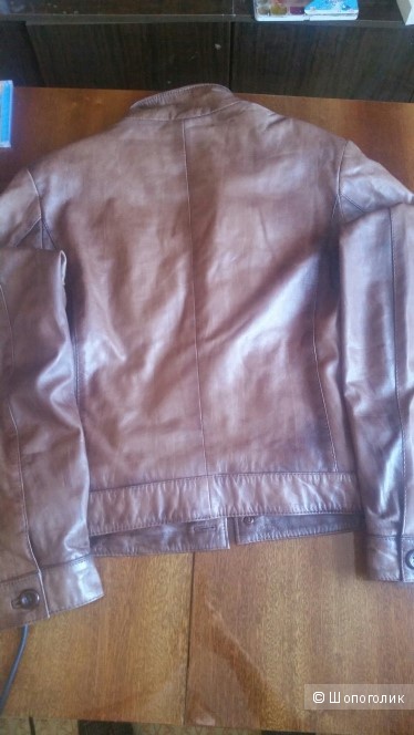 Куртка кожаная мужская коричневая б-у размер М