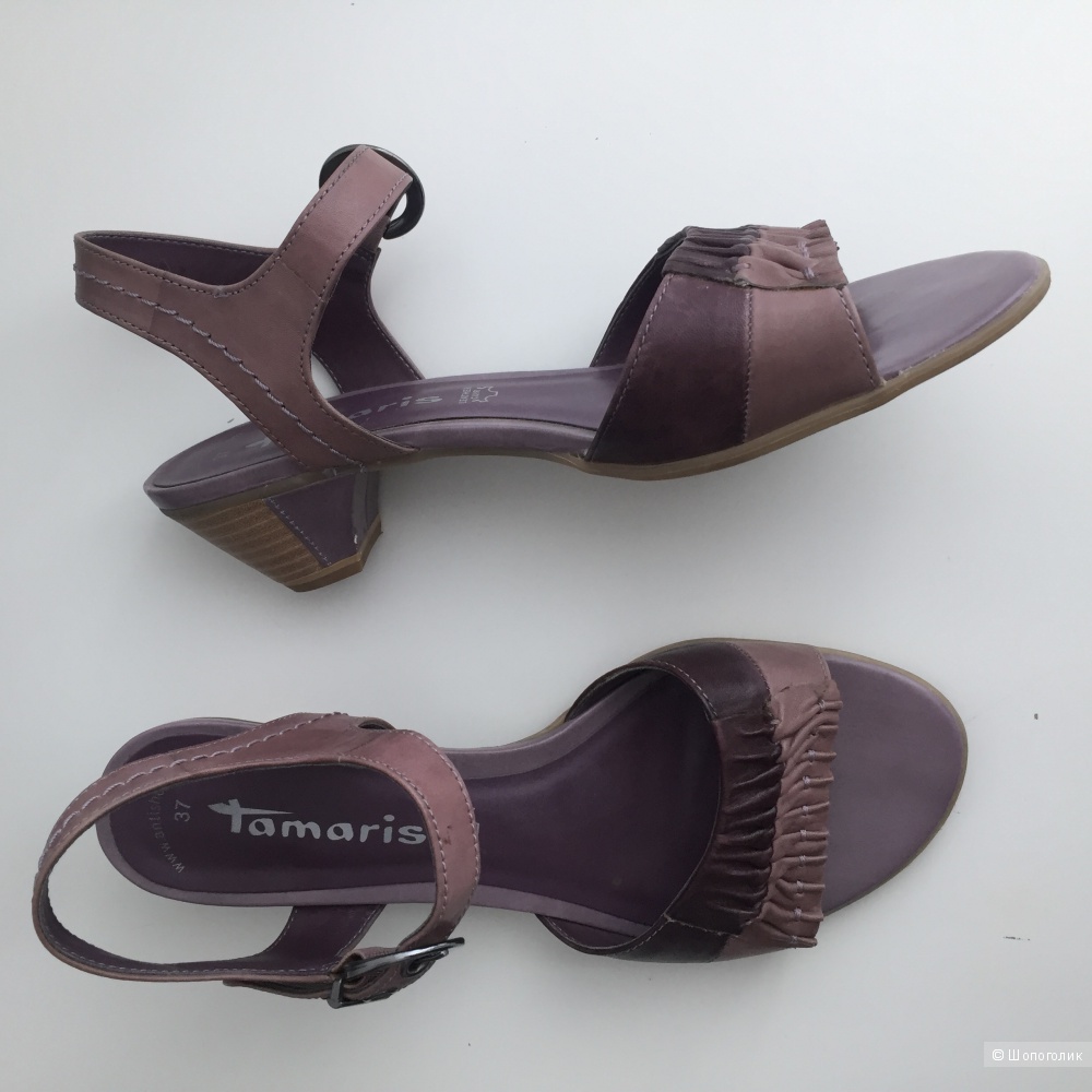 Босоножки натуральная кожа лиловый фиолетовый Tamaris