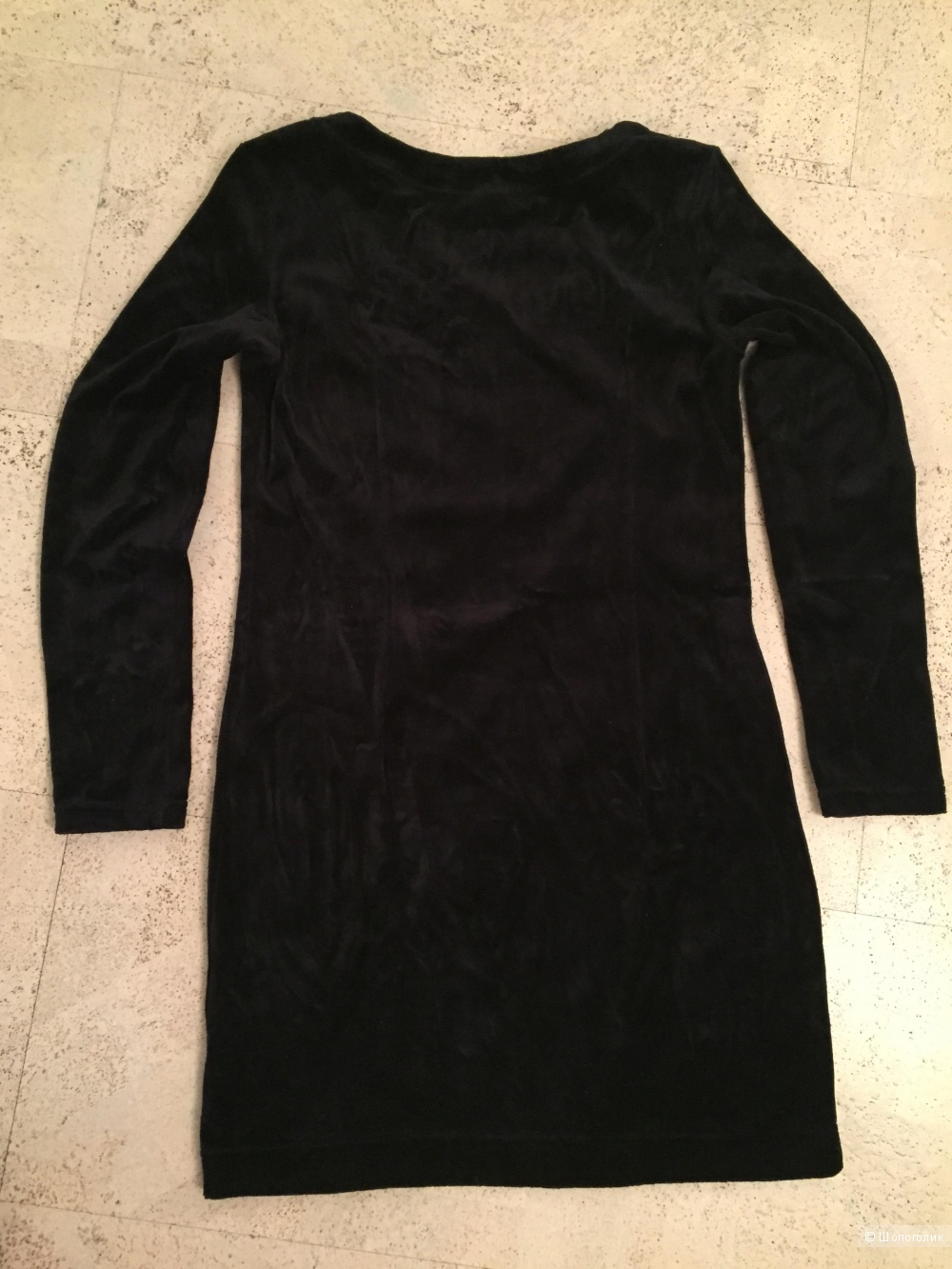 Платье чёрный бархат размер 48
