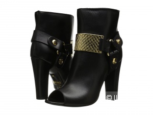 Just cavalli Peep Toe Bootie With Gold Hardware