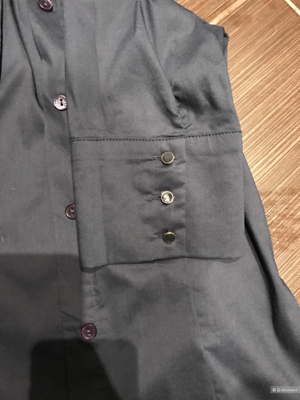 Темно-синяя рубашка Gizia размер 36 со стразами Swarovski одета 1 раз Оригинал