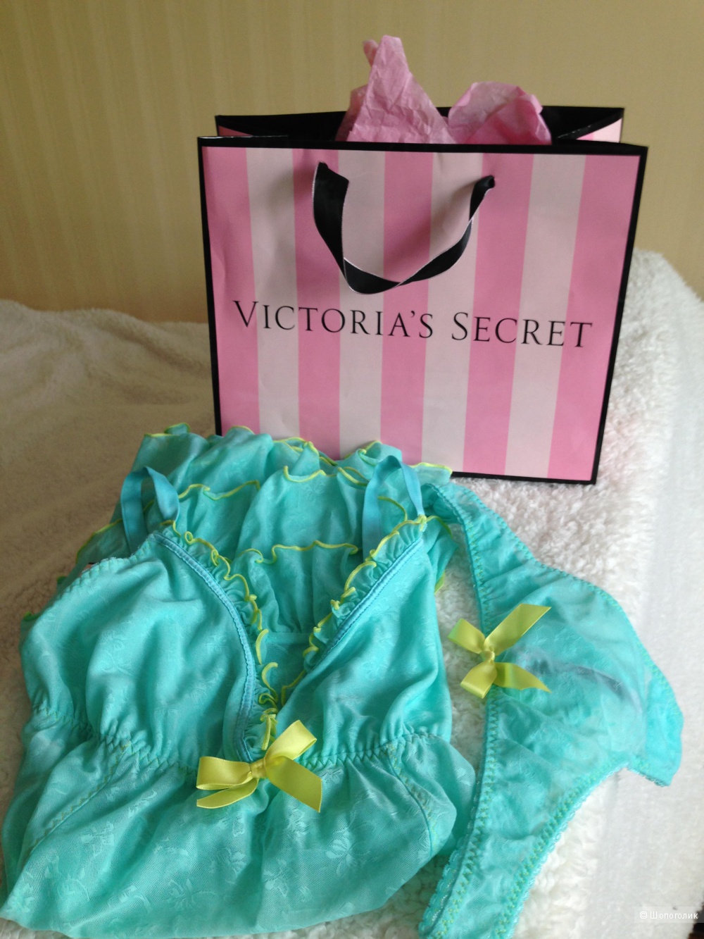 Комплект нижнего белья Victoria's Secret: babydoll + трусики-стринги, p. L (США)