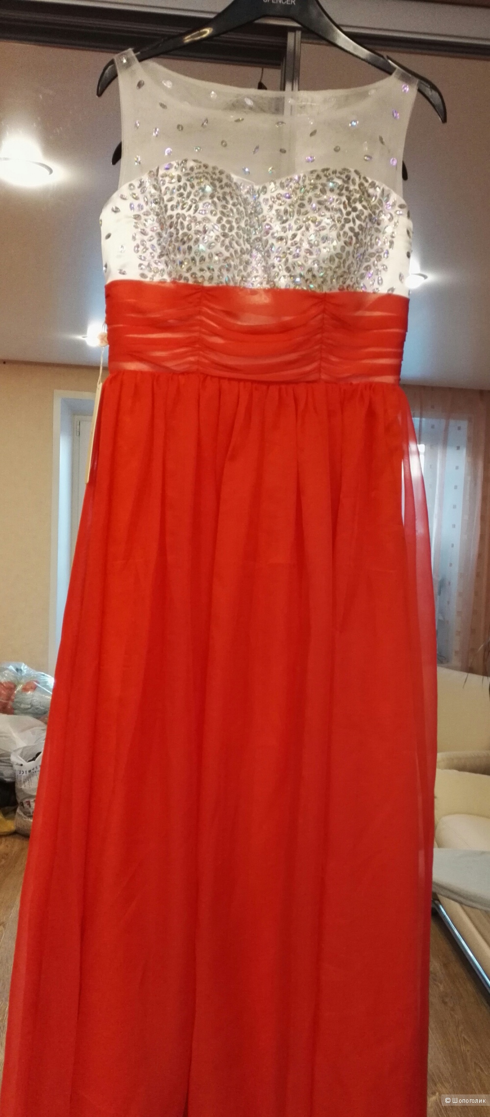 Платье красное  вечернее в пол
