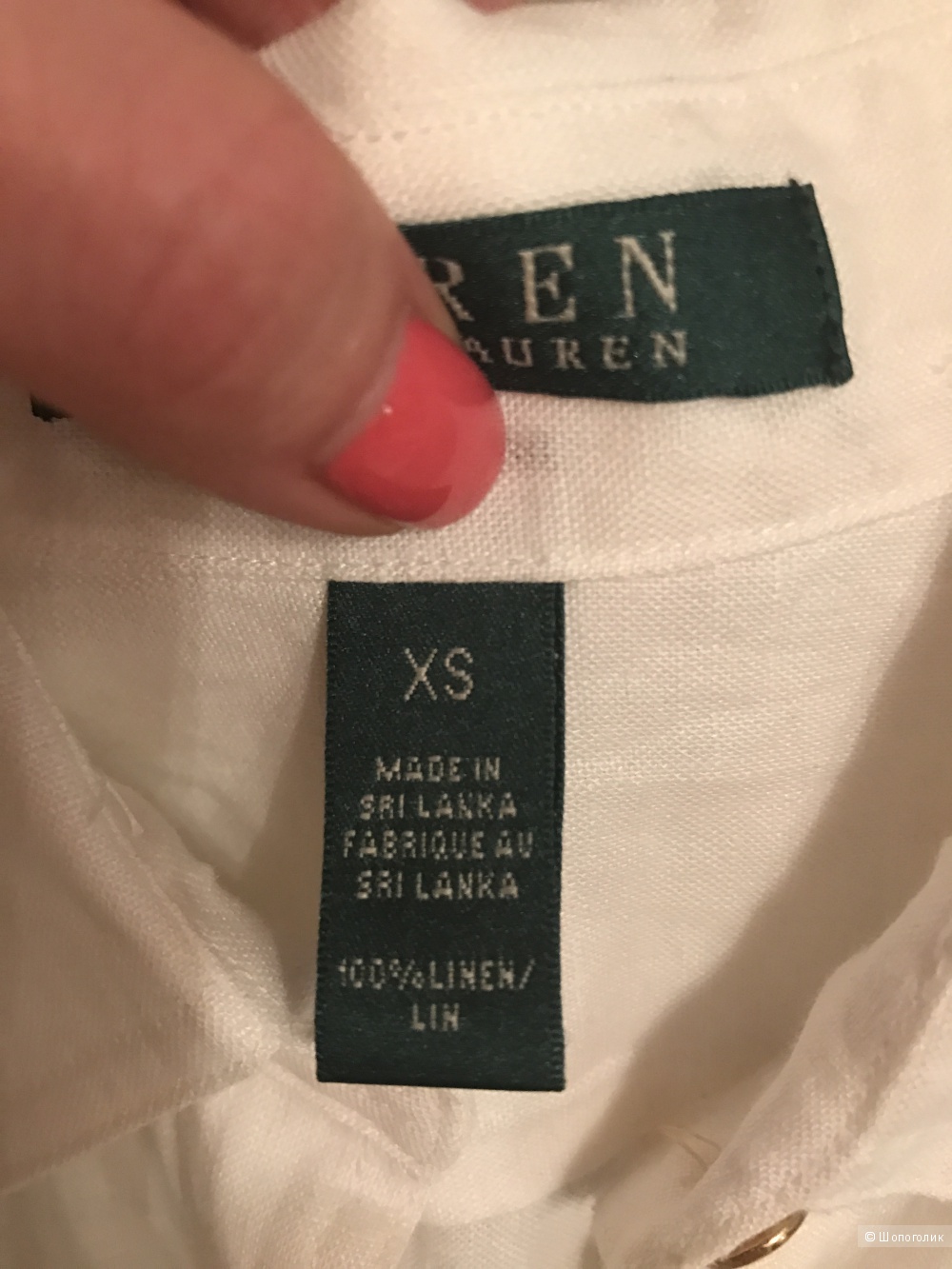 Рубашка белая Ralph Lauren, 100% лен, размер XS, новая