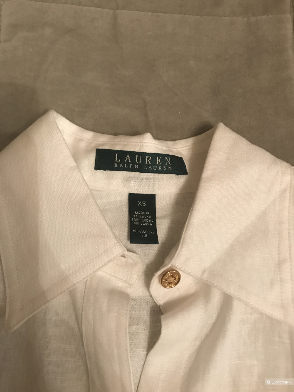 Рубашка белая Ralph Lauren, 100% лен, размер XS, новая