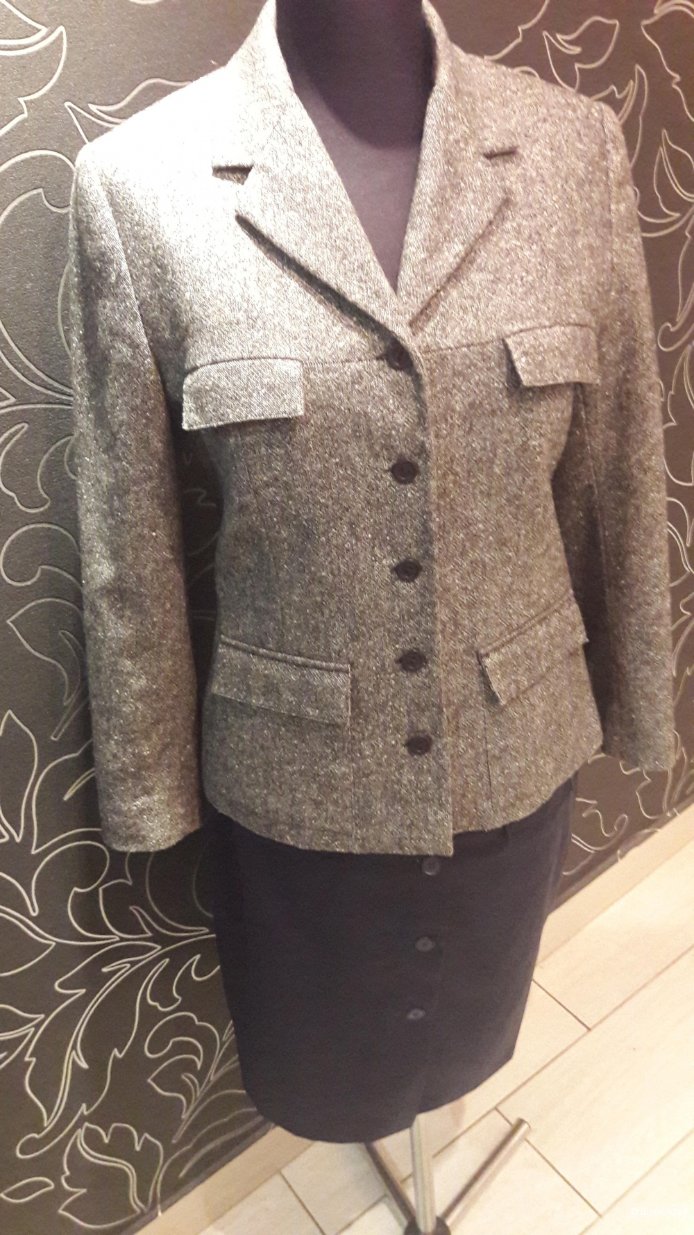CAROLL: твидовый французский пиджак в стиле жокей, 38