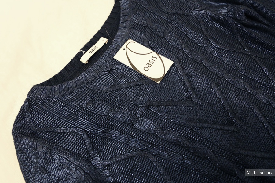 Новый свитер темно-синий металлик Oasis, 42-44