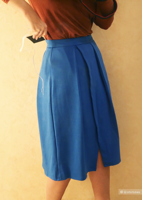 Новая синяя юбка-миди с запахом