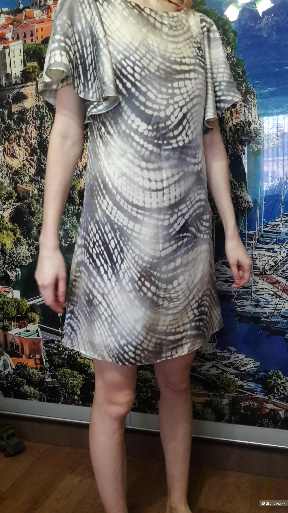 Шелковое коктейльное платье  S/ Zotova  42 р Новое