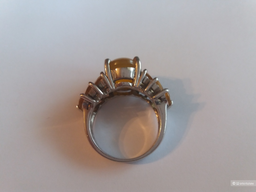 Серебряное кольцо с опалом и цитринами
