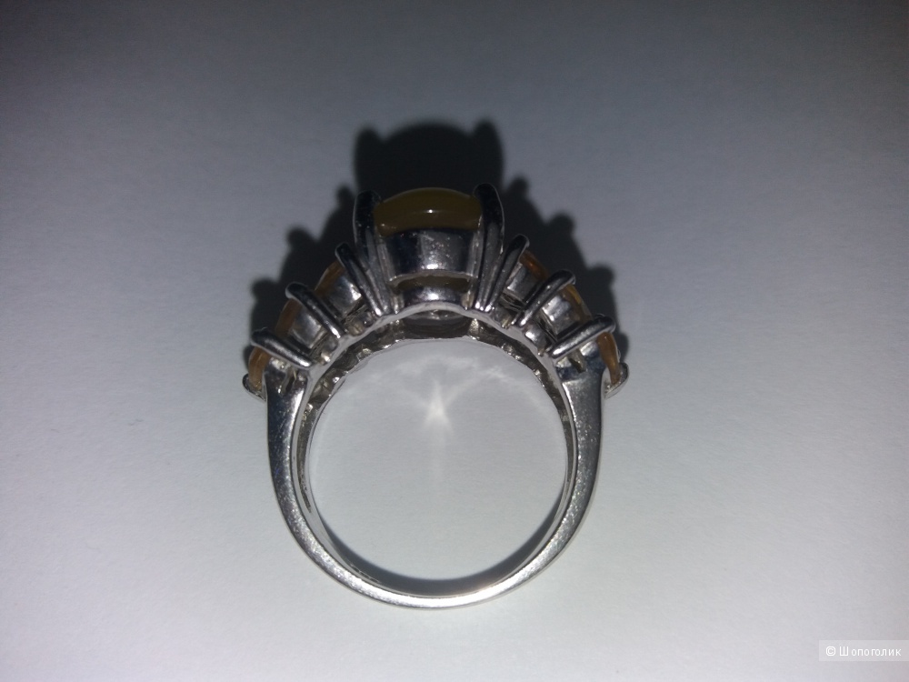 Серебряное кольцо с опалом и цитринами