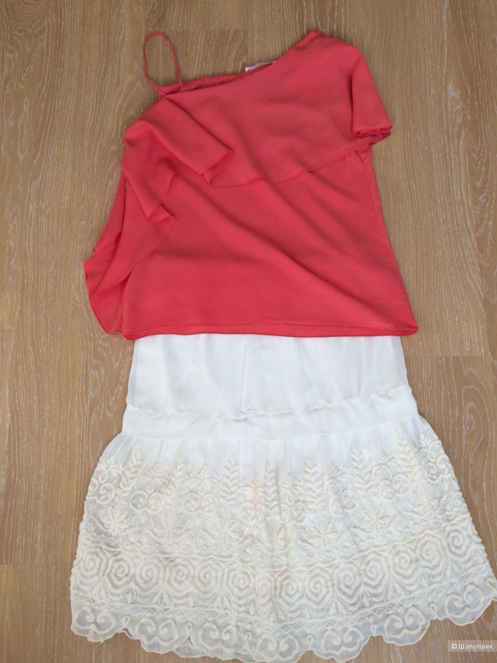 Асимметричная блуза Zara с воланом, размер 44-46
