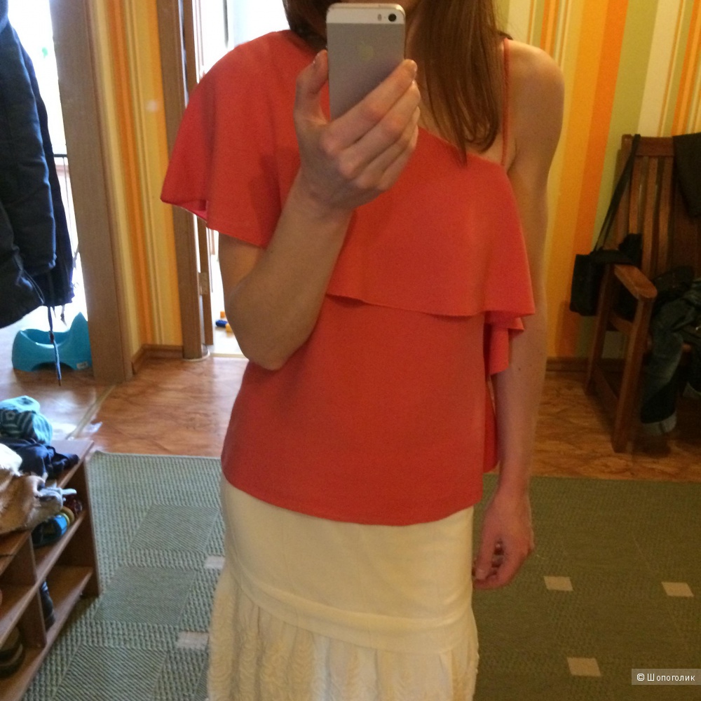 Асимметричная блуза Zara с воланом, размер 44-46