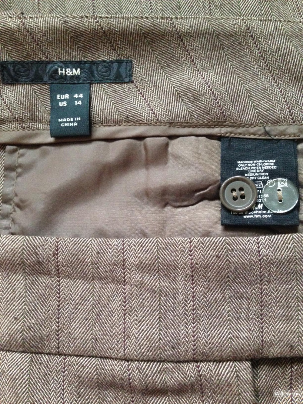 Брюки-кюлоты H&M серо-коричневые, р.50-52 (EUR44/US14)