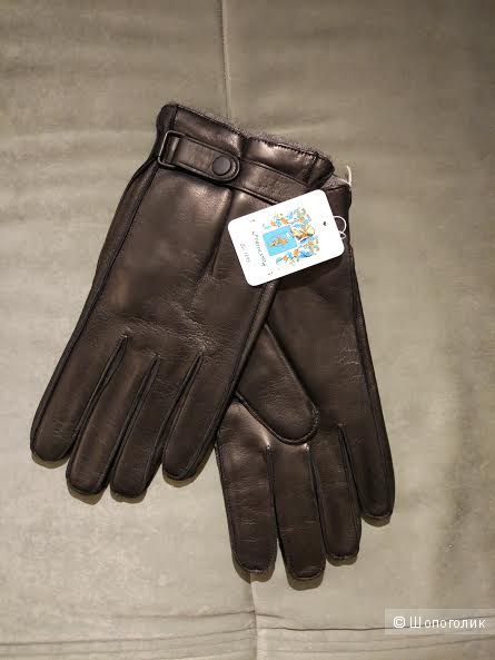 Мужские кожаные перчатки на кашемире Portolano,  размер М