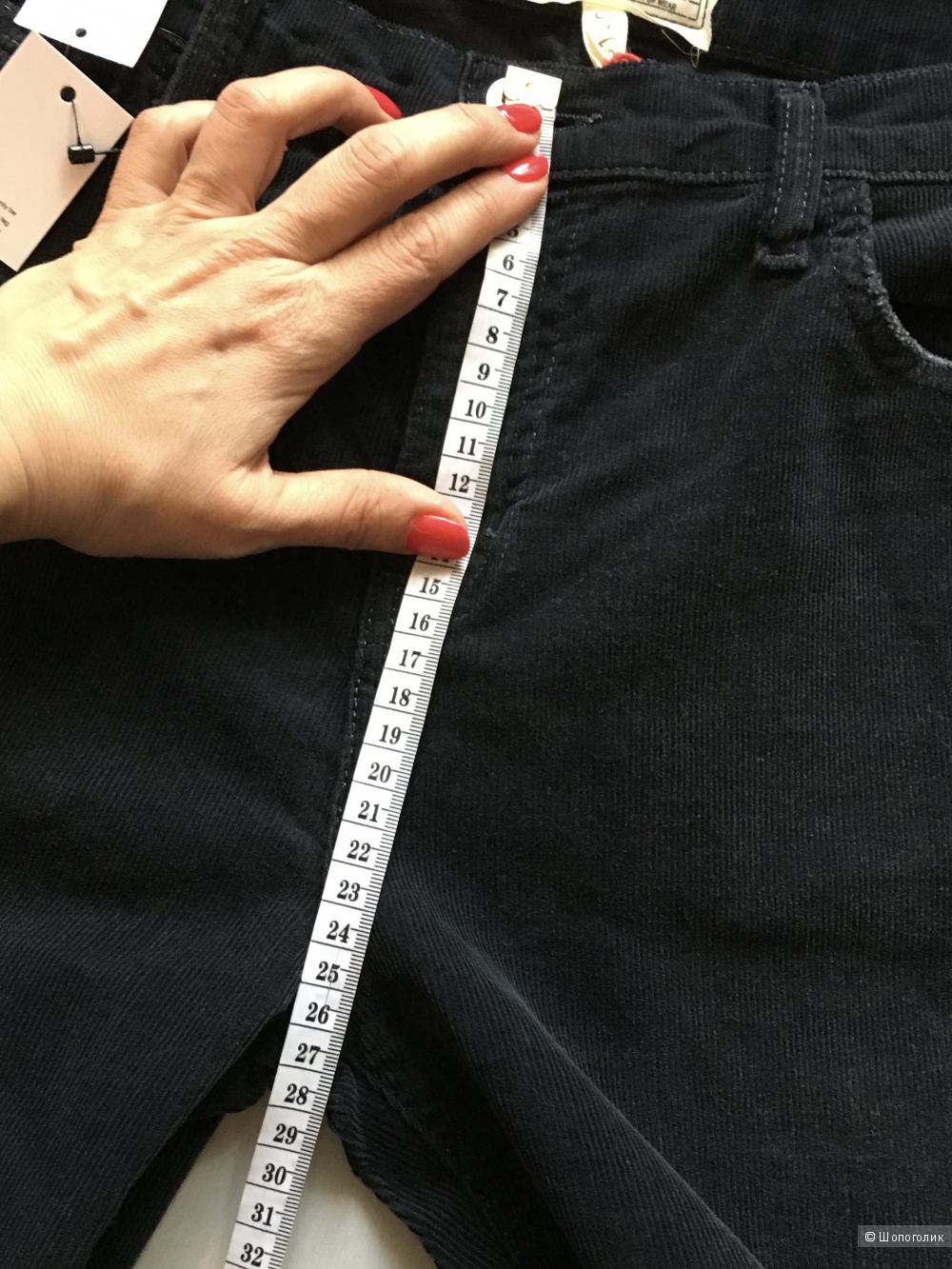 Вельветовые укороченные джинсы-буткаты Current/Elliott, размер 31. Угольно-серые.