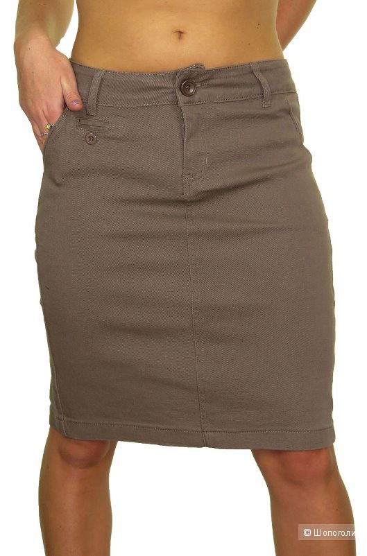Джинсовая юбка-стрейч деним (размер М) светло-коричневый цвет