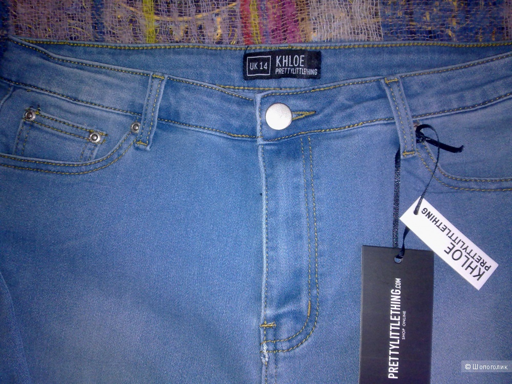 Укороченные джинсы скинни PrettyLittleThing, UK14, на 48 размер