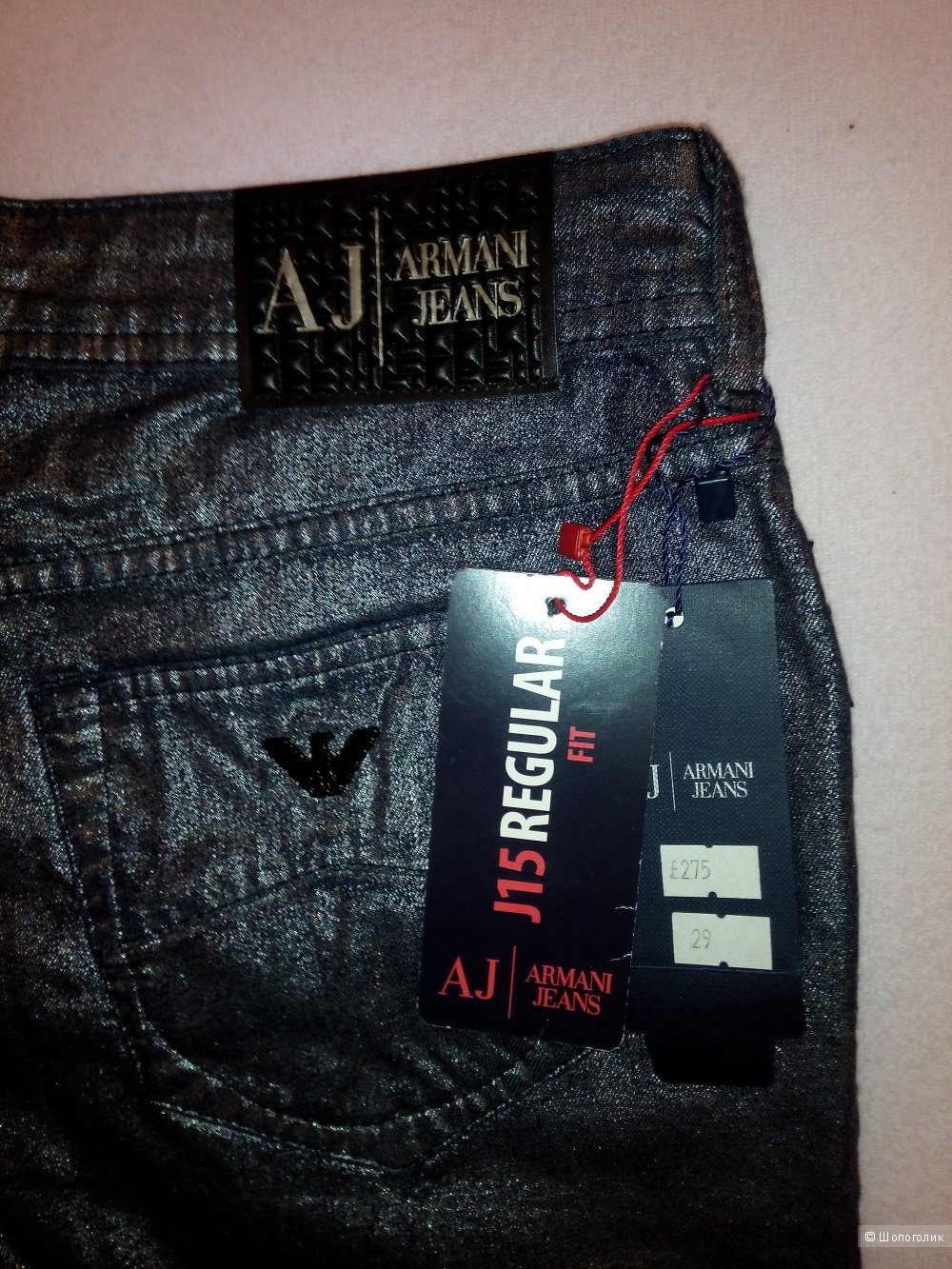 Джинсы  ARMANI Jeans 29 размер новые эксклюзив черный металлик
