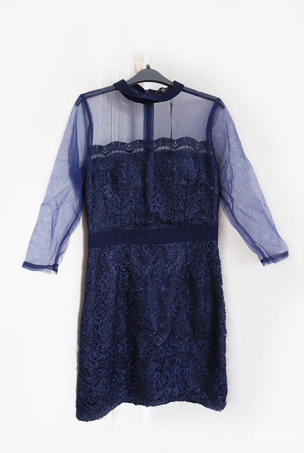 Новое синее кружевное платье Little Mistress, UK12