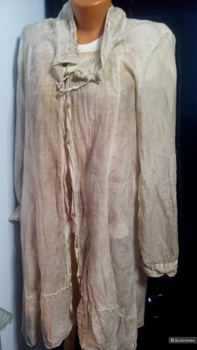 Кардиган-рубашка (хлопок +шелк) чуть сжатый Италия размер XL(44-48)