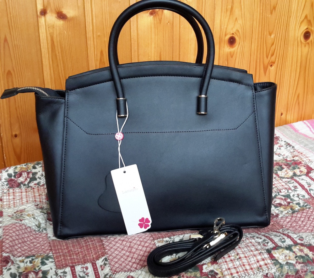 Женская классическая сумка Lamagio черная 100% кожа