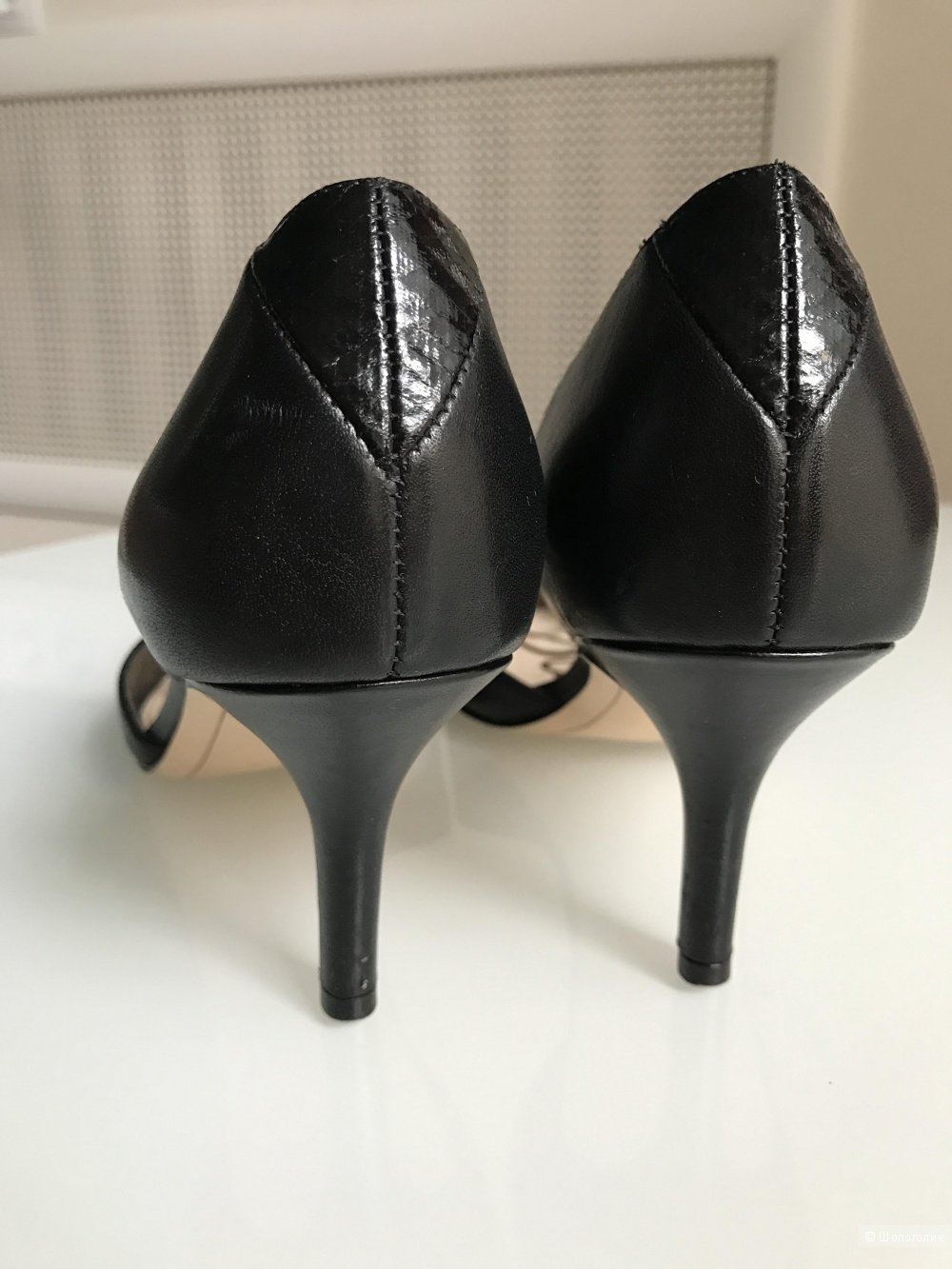 Классические кожаные чёрные лодочки Sam Edelman 37,5