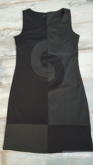 Черно-серое трикотажное платье-сарафан, MODIS, р-р S, б/у