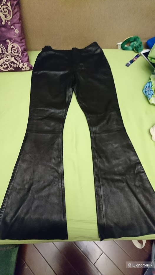 Расклешенные черные кожаные штаны Catherine Malandrino США размер 4