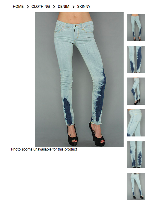 Cheap Monday The Zip Low Jean in Batik Blue Джинсы синие зауженные Размер 26/32