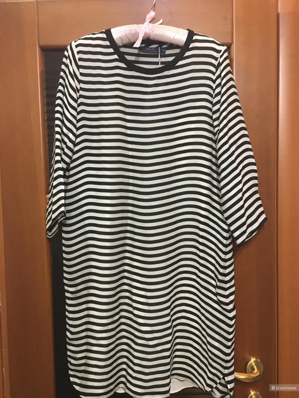 Шелковое платье POLO RALPH LAUREN 46 (Российский размер) дизайнер:8 (US) Черный