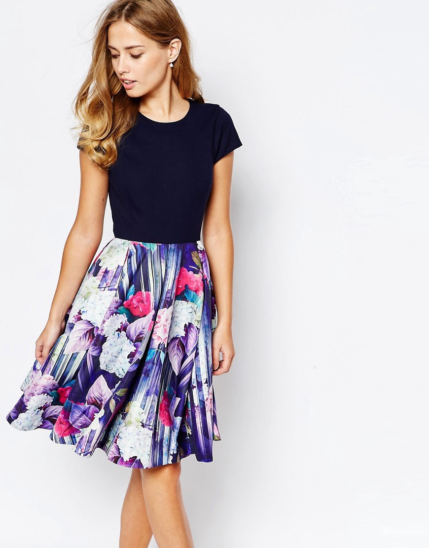 Платье Ted Baker Keriee Hydrangea Haze с пышной юбкой/ size 1 - р.42-44