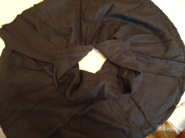 Юбка 100 % лён "Russo&Conti" в чёрном цвете, размер 42-44, б/у