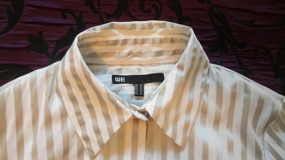 Рубашка женская WE приталенная размер 44 в полоску