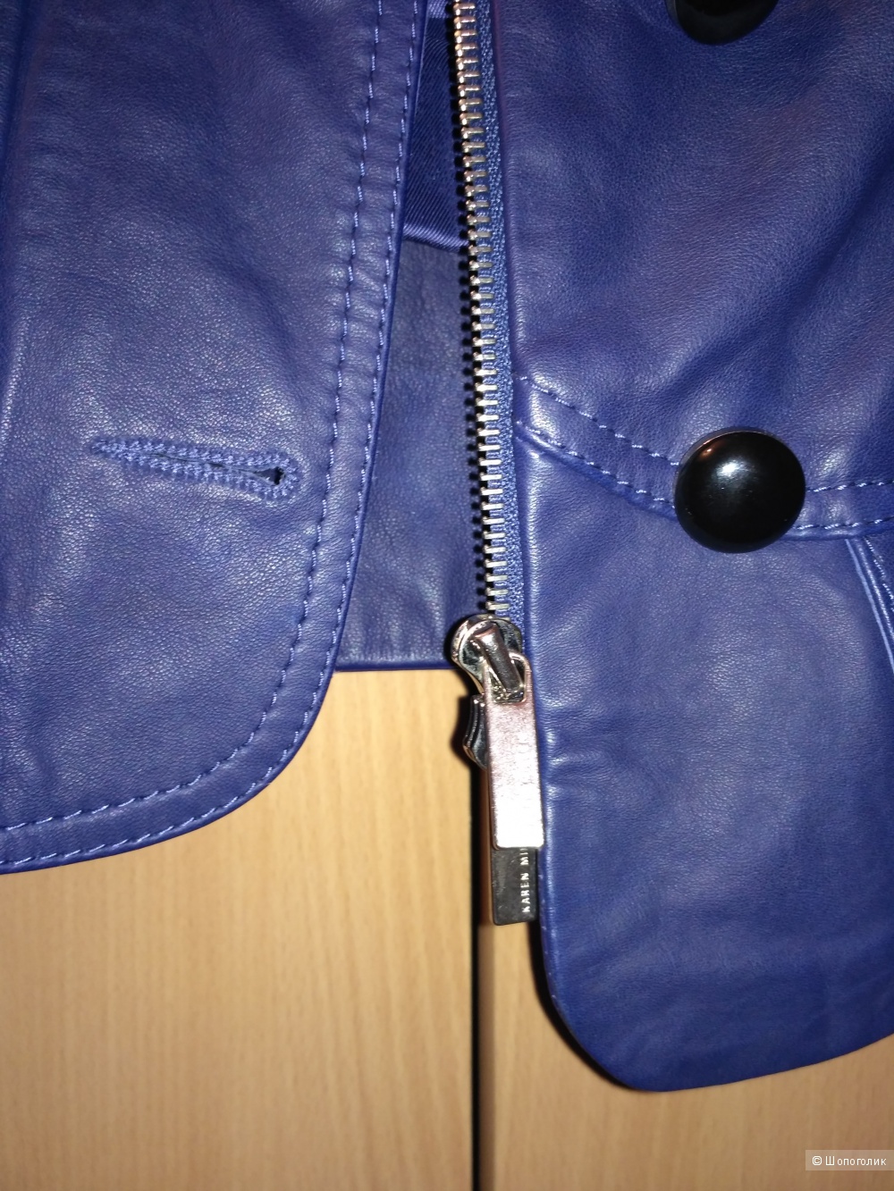 Синяя куртка Karen Millen мало б/у натур.кожа UK14