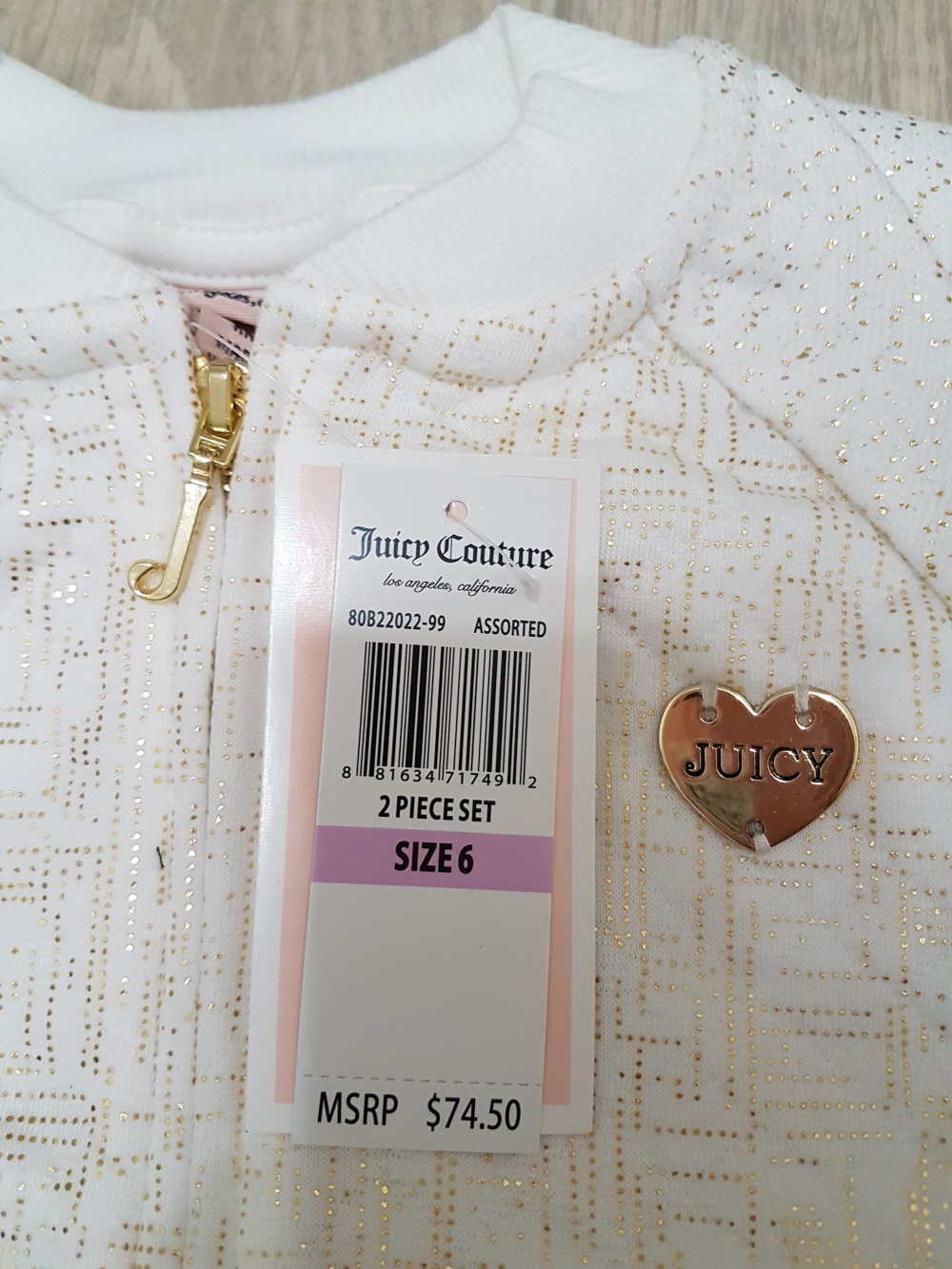 Juicy Couture костюм для девочки, на рост 114-122 см