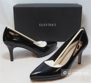 Туфли натуральная лакиров  кожа черного цвета Ellen Tracy размер 81/2(ам) наш 38,5