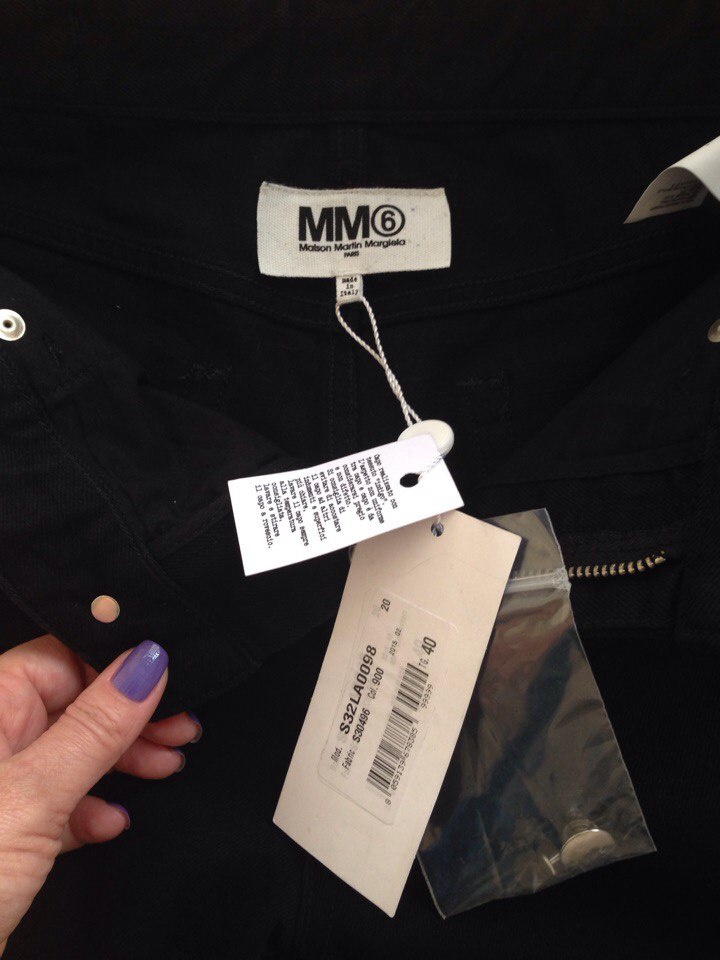 Черные джинсы MM6 BY MAISON MARGIELA размер 40IT