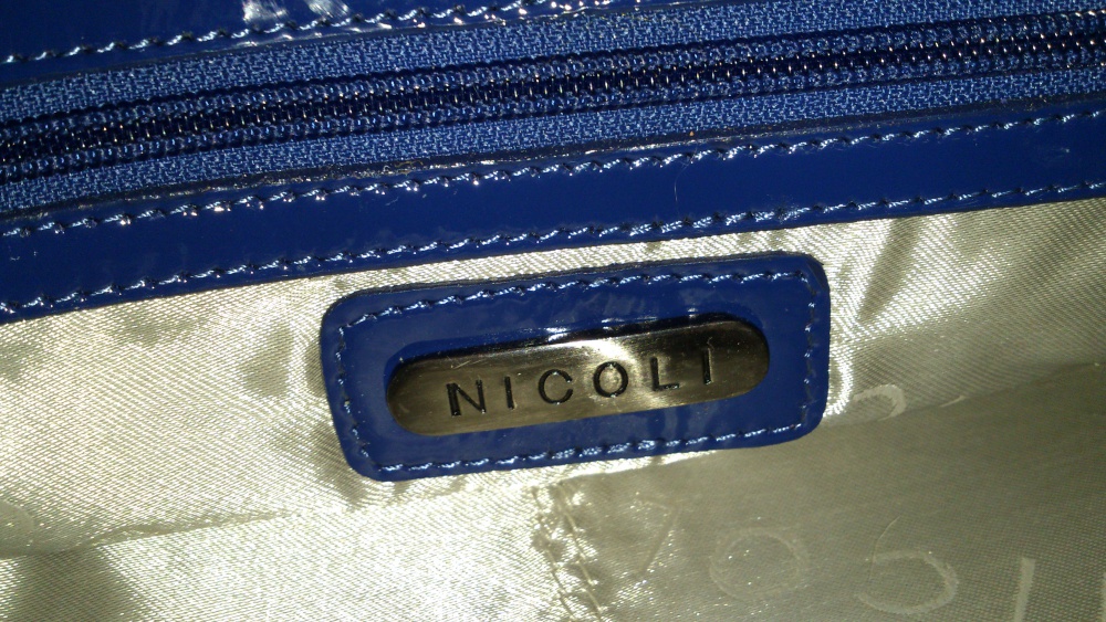 Сумка лакированная синяя NICOLI, Италия